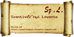 Szentiványi Levente névjegykártya