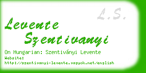 levente szentivanyi business card