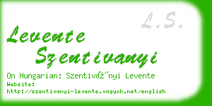 levente szentivanyi business card
